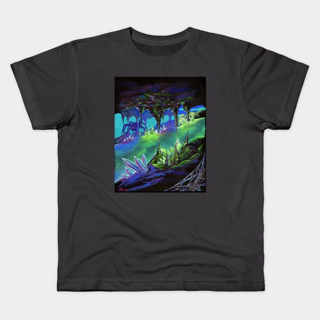 Watcher in the Crystal Caves Kids T-Shirt by Indi Martin